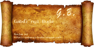 Gabányi Buda névjegykártya